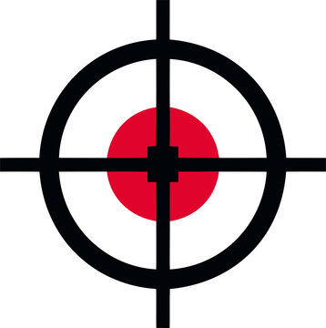recommend clip art: Black crosshair focus with red bullseye target symbol. Vector illustration