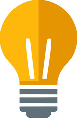 Obraz premium Illustration of a yellow light bulb with a simple geometric design. Vector illustration