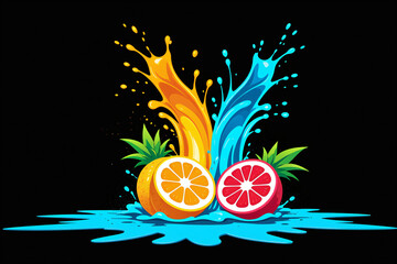 orange in water splash
