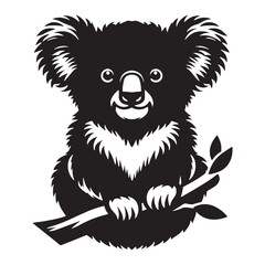 Clear koala silhouette vector designed for high-definition graphics &ndash; koala silhouette &ndash; koala vector &ndash; koala illustration &ndash; silhouette of koala

