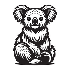 Bold koala silhouette vector perfect for dynamic visual designs – koala silhouette – koala vector – koala illustration – silhouette of koala

