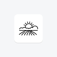 Fototapeta premium Sunset On Farmland, vector, pixel perfect, illustrator file