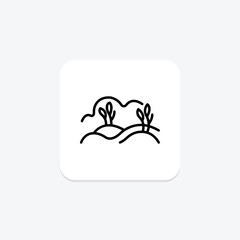 Field With Bushes, vector, pixel perfect, illustrator file