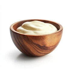 Creamy sauce in a wooden bowl (1)