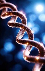 dna strand on black background