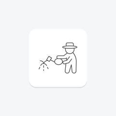 Farmer Watering, vector, pixel perfect, illustrator file