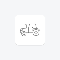 Tractor Moving In Field, vector, pixel perfect, illustrator file