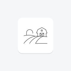 Barn And Fields, vector, pixel perfect, illustrator file