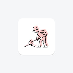 Farmer Digging, vector, pixel perfect, illustrator file