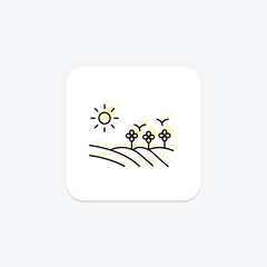 Field With Flowers, vector, pixel perfect, illustrator file