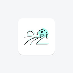 Barn And Fields, vector, pixel perfect, illustrator file