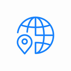 global location globe blue icon sign vector