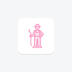 Worker In Farm, vector, pixel perfect, illustrator file