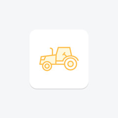 Tractor Moving In Field, vector, pixel perfect, illustrator file