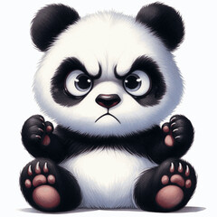 Monochrome Snarl panda angry isolated watercolor vector illustration svg   © Arun168
