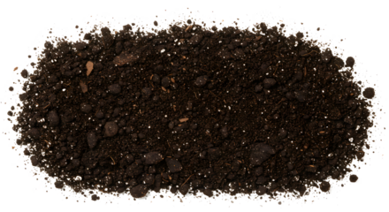 Humus soil pile isolated on white background ideal for gardening and landscaping purposes