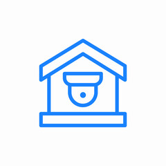 home survillance blue icon sign vector