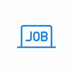 job search monitor blue icon sign vector