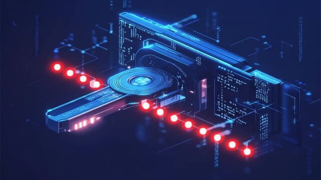 Abstract digital design with futuristic technology illuminates the night city network, a concept of future business communication on nock