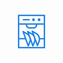 kitchen oven blue icon sign vector