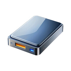 Fototapeta premium Sleek and modern external hard drive with a polished metallic finish design
