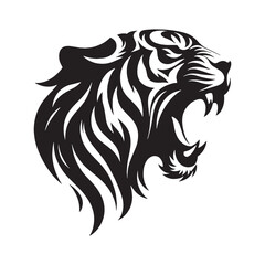 Unique tiger silhouette vector designed for sharp visual elements – tiger silhouette – tiger vector – tiger illustration – silhouette of tiger

