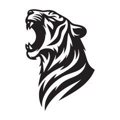 High-contrast tiger silhouette vector tailored for powerful branding – tiger silhouette – tiger vector – tiger illustration – silhouette of tiger

