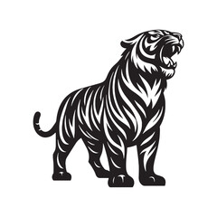 Crisp tiger silhouette vector designed for clean and sleek branding – tiger silhouette – tiger vector – tiger illustration – silhouette of tiger

