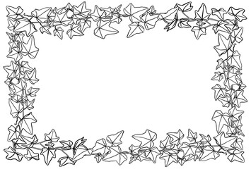 ツタの葉でできたリース　長方形　1色