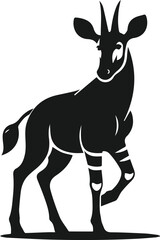 Okapi animal silhouette vector