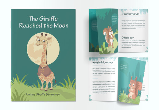 Giraffe Adventure Kid's Storybook Magazine with Illustrations