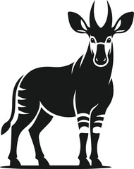 Okapi animal silhouette vector