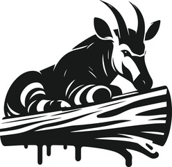 Okapi animal silhouette vector