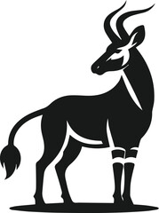 Okapi animal silhouette vector