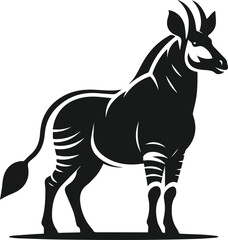 Okapi animal silhouette vector