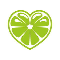 Heart Shaped Lime Slice Illustration