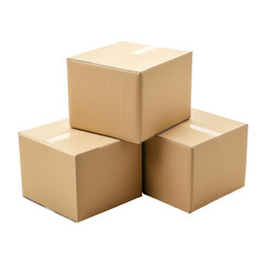 Fototapeta premium 3 cardboard box isolate on transparent background