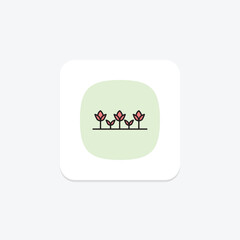 Row Of Plants, vector, pixel perfect, illustrator file