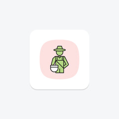 Farmer With Basket, vector, pixel perfect, illustrator file