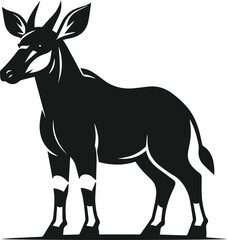 Okapi animal silhouette vector
