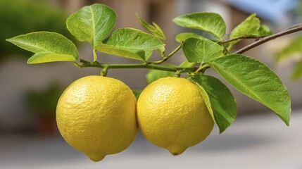 Close-up of a thriving lemon tree, showcasing abundant juicy lemons Ideal for culinary, health, and lifestyle imagery - macro citrus recipe