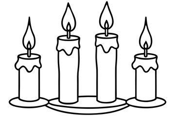 Hand-Drawn Candle Set Vector Illustration