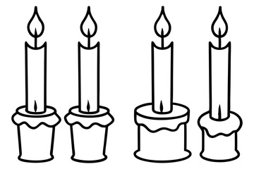 Hand-Drawn Candle Set Vector Illustration