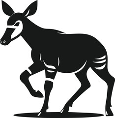 Okapi animal silhouette vector