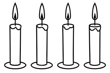 Hand-Drawn Candle Set Vector Illustration