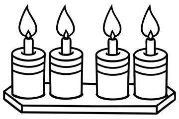 Hand-Drawn Candle Set Vector Illustration