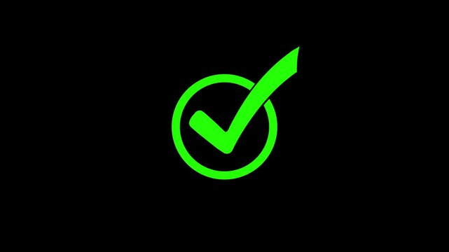 Circle Stroke Check Mark Symbol in Motion, Animated Stroke Circle Check Mark Icon, Minimalist Stroke Circle Check Mark Animation