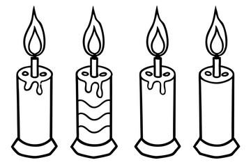 Hand-Drawn Candle Set Vector Illustration