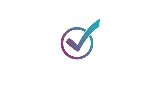 Circle Stroke Check Mark Symbol in Motion, Animated Stroke Circle Check Mark Icon, Minimalist Stroke Circle Check Mark Animation