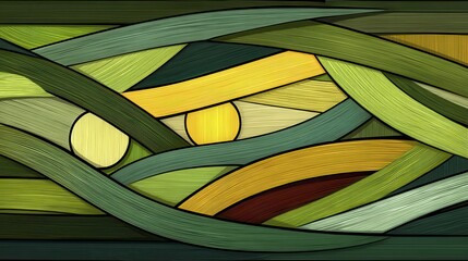 Mesmerizing green nature-inspired light patterns, captivating background for any project - abstract vine fern